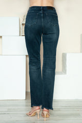 Hazel Blues® | Judy Blue Button Fly Hem Destroy Straight Jeans