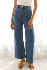 Hazel Blues® | High Waist Bootcut Jeans with Pockets
