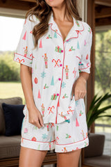 Hazel Blues® | Printed Short Sleeve Top and Shorts Lounge Set