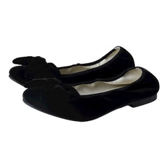 1466 - Black Velvet Flats for Girl by London Kids