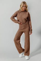 Hazel Blues® | Double Take Checkered Round Neck Top and Pants Set
