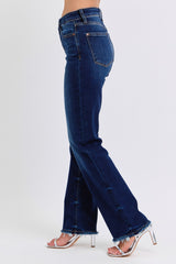 Hazel Blues® | Judy Blue Raw Hem Straight Leg Jeans