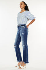 Hazel Blues® | Kancan High Rise Distressed Slim Straight Jeans