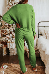 Hazel Blues® | Sequin Socks Round Neck Long Sleeve Top and Pants Lounge Set
