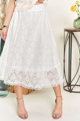 Hazel Blues® | ADORA Elastic Waist Lace Midi Skirt