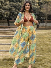 Hazel Blues® | Printed Half Sleeve Top and Wide Leg Pants Set