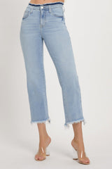 Hazel Blues® | RISEN High Rise Raw Edge Crop Jeans