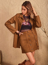 Hazel Blues® | Button Up Collared Neck Jacket and Skirt Set