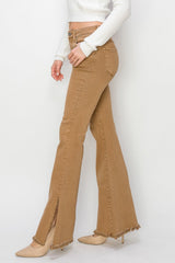 Hazel Blues® | RISEN Bailey High Waist Side Slit Flare Jeans