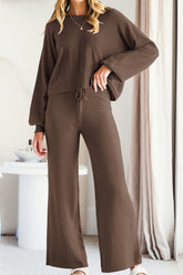 Hazel Blues® | Round Neck Long Sleeve Top and Pants Set