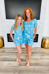Hazel Blues® | PREORDER: Matching Short Pajamas in Palm Trees