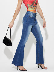 Hazel Blues® | Mid-Rise Waist Bootcut Jeans