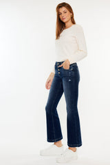 Hazel Blues® | Kancan Mid Rise Button Fly Flare Jeans