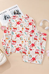 Hazel Blues® | Printed Collared Neck Top and Pants Lounge Set