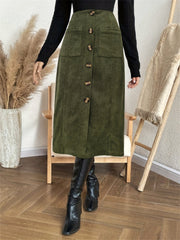 Hazel Blues® | Pocketed Back Elastic Waist Skirt