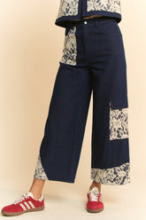 Hazel Blues® | Davi & Dani Lace Applique Wide Leg Jeans