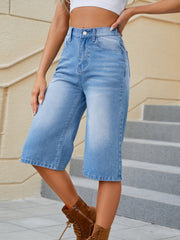 Hazel Blues® | High Waist Denim Shorts with Pockets
