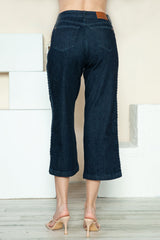 Hazel Blues® | Judy Blue Side Seam Braid Detail Crop Wide Leg Jeans