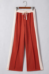 Hazel Blues® | Drawstring Contrast Wide Leg Pants