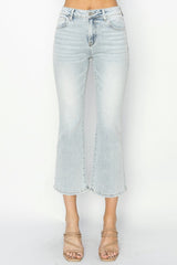 Hazel Blues® | RISEN Mid Rise Cropped Flare Jeans