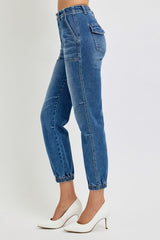 Hazel Blues® | RISEN High Rise Ankle Jogger Jeans