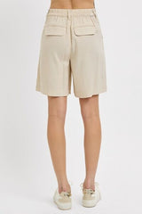 Hazel Blues® | RISEN High Rise Pleated Front Shorts