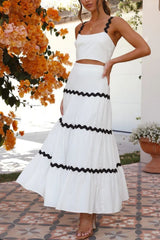 Hazel Blues® | Contrast Trim Cami and Skirt Set