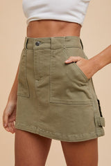 Hazel Blues® | Annie Wear Cargo Denim Mini Skirt