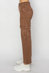 Hazel Blues® | Risen High Rise Cargo Jeans