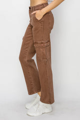 Hazel Blues® | Risen High Rise Cargo Jeans