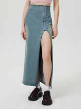 Hazel Blues® | Slit Denim Skirt with Zip