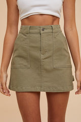 Hazel Blues® | Annie Wear Cargo Denim Mini Skirt