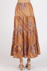 Hazel Blues® | Mittoshop Paisley Patchwork Print Satin Maxi Skirt