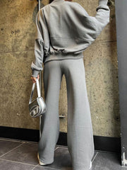 Hazel Blues® | Baseball Collar Zip Up Top and Drawstring Paants Set