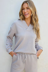 Hazel Blues® | Textured Long Sleeve Top and Drawstring Pants Set