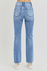 Hazel Blues® | RISEN Distressed High-Rise Ankle Straight Jeans