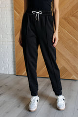 Hazel Blues® | Center Seam Scuba Joggers in Black