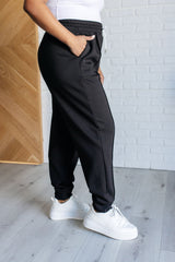 Hazel Blues® | Center Seam Scuba Joggers in Black