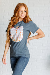 Hazel Blues® | Gingham Pumpkin With Bow Graphic Tee