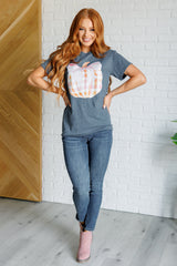 Hazel Blues® | Gingham Pumpkin With Bow Graphic Tee