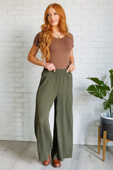 Hazel Blues® | Harmony High Rise Wide Pants in Olive