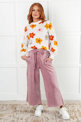 Hazel Blues® | In or Out Wide Leg Cropped Pants in Light Rose