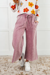 Hazel Blues® | In or Out Wide Leg Cropped Pants in Light Rose