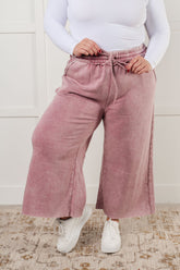 Hazel Blues® | In or Out Wide Leg Cropped Pants in Light Rose