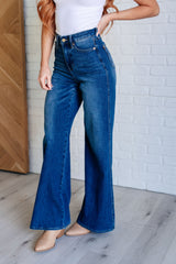 Hazel Blues® | Eliza High Rise Control Top Retro Wide Leg Jeans