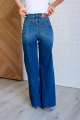 Hazel Blues® | Eliza High Rise Control Top Retro Wide Leg Jeans