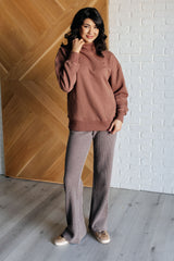 Hazel Blues® | Set Process Mineral Wash Waffle Knit Pants in Brown