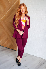 Hazel Blues® | Magic Ankle Crop Skinny Pants in Wine