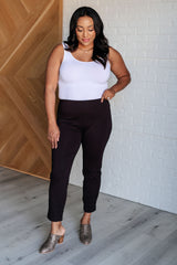 Hazel Blues® | Magic Ankle Crop Skinny Pants in Chocolate
