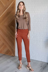 Hazel Blues® | Magic Ankle Crop Skinny Pants in Rust